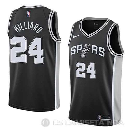 Camiseta Darrun Hilliard #24 San Antonio Spurs Icon 2018 Negro - Haga un click en la imagen para cerrar